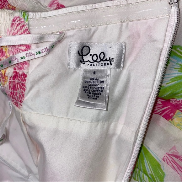 VTG Lilly Pulitzer Strapless Dress Clam Digger Print - Picture 6 of 6